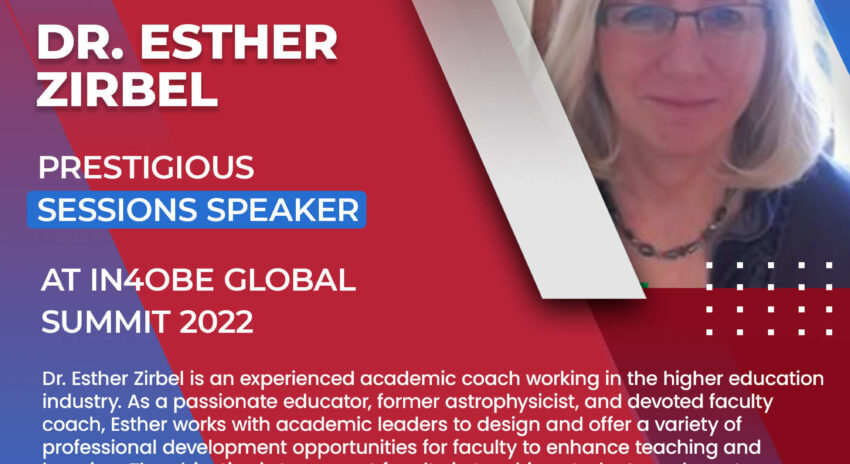 Dr. Esther Zirbel is Prestigious Session Speaker at IN4OBE Global Summit 2022